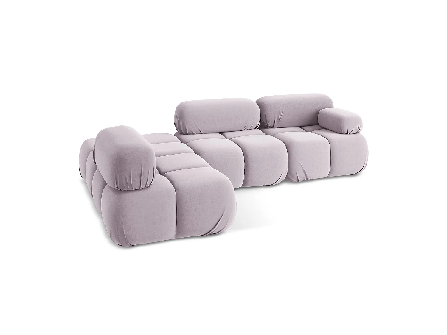 3-Sitzer Modulares Ecksofa - Ecke Links - Samt - Lavendel - SANREMO