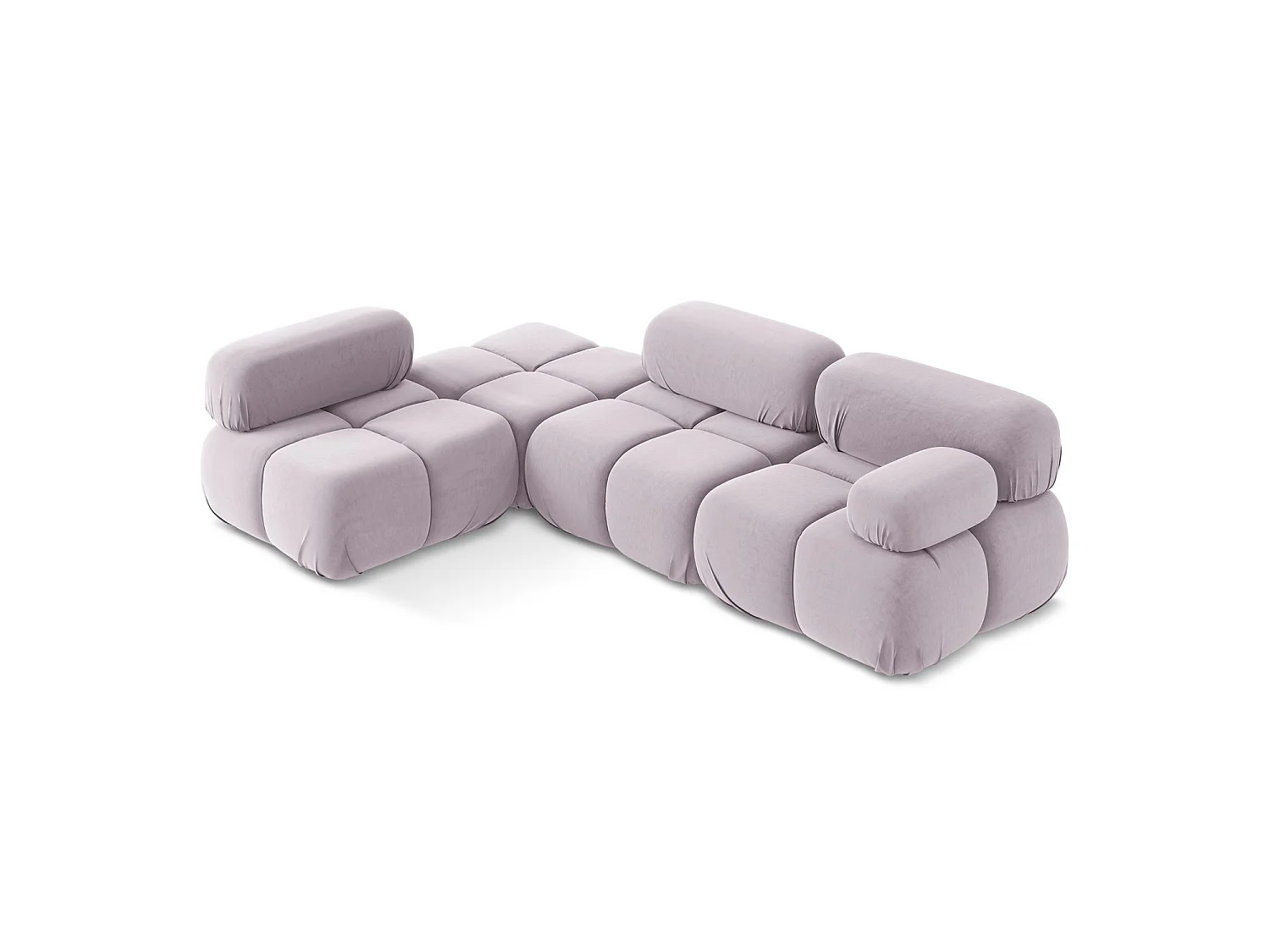 3-Sitzer Modulares Ecksofa - Ecke Links - Samt - Lavendel - SANREMO