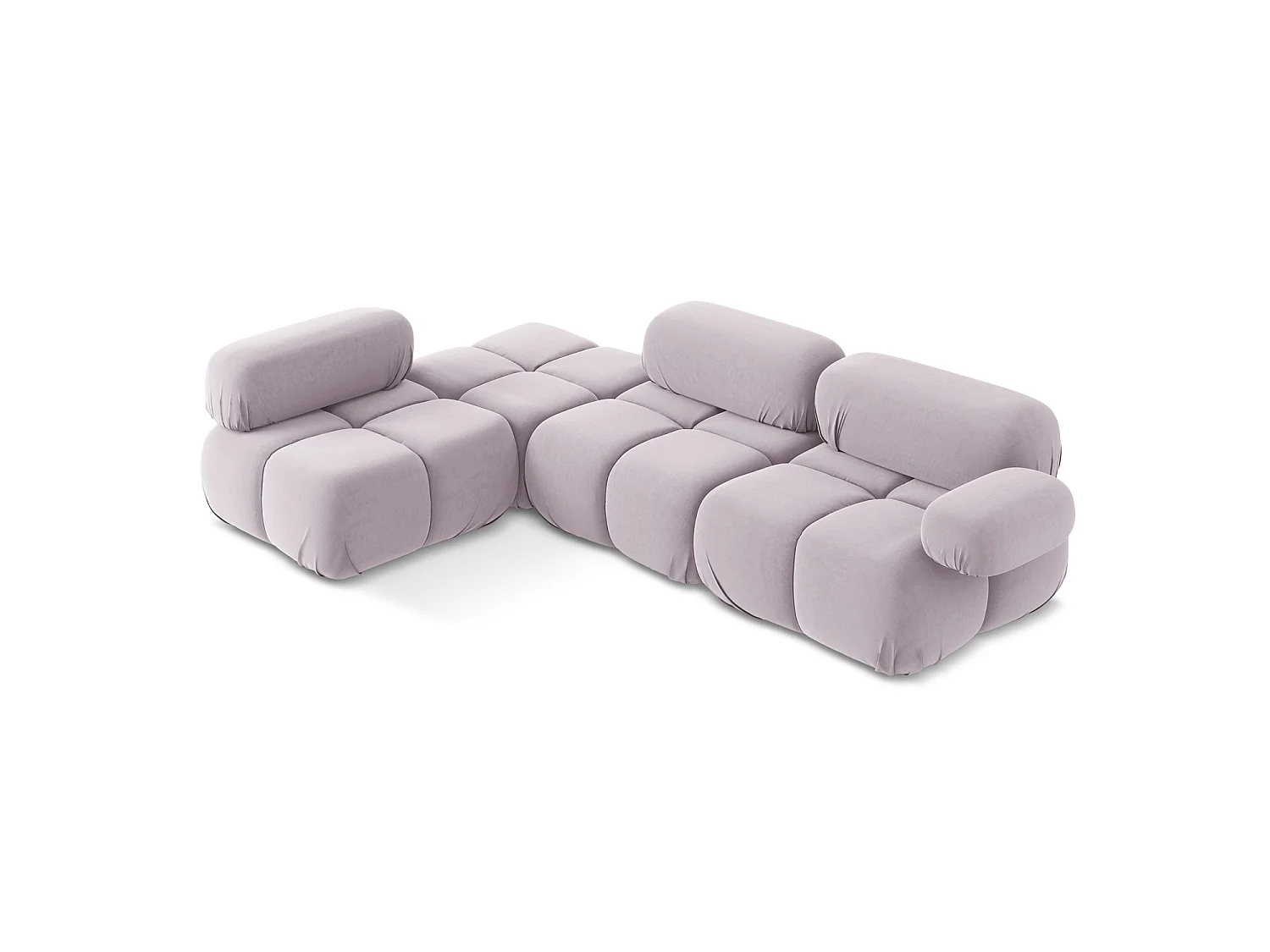 3-Sitzer Modulares Ecksofa - Ecke Links - Samt - Lavendel - SANREMO