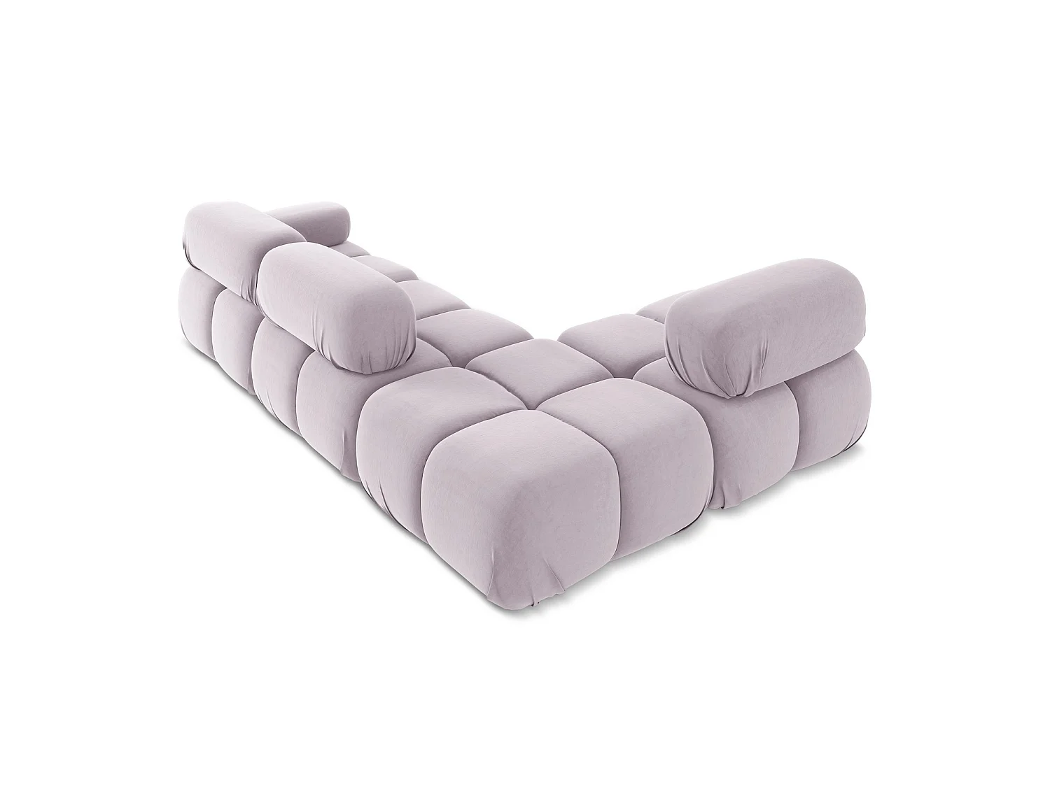 3-Sitzer Modulares Ecksofa - Ecke Links - Samt - Lavendel - SANREMO