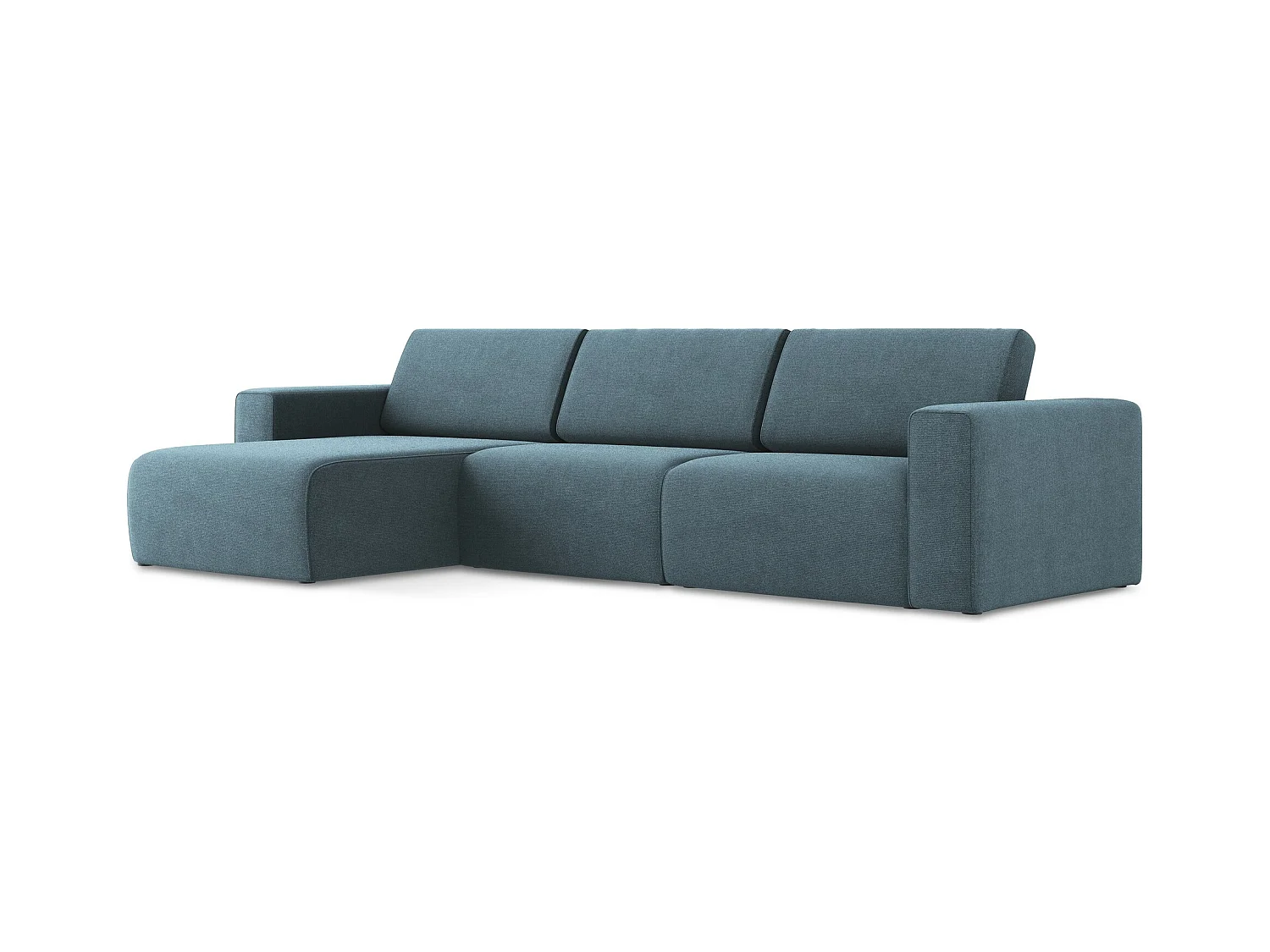 Canapé modulable d’angle M gauche en Strukturstoff - bleu clair - KALEA