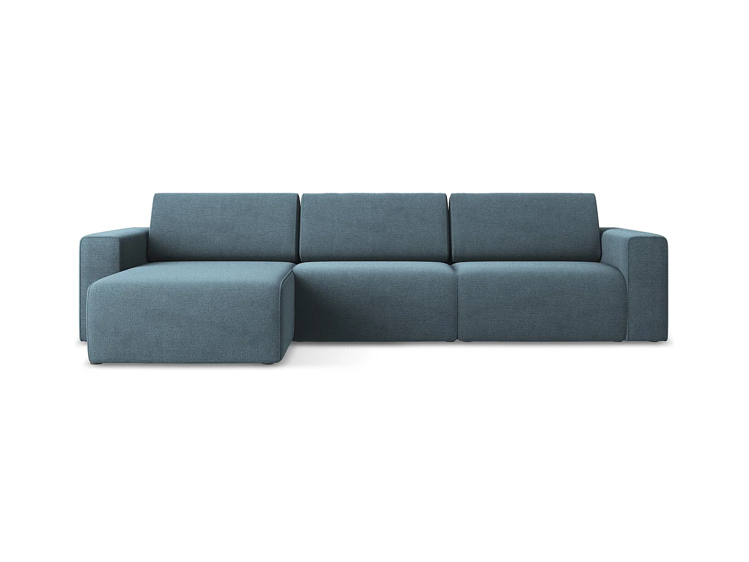 Canapé modulable d’angle M gauche en Strukturstoff - bleu clair - KALEA