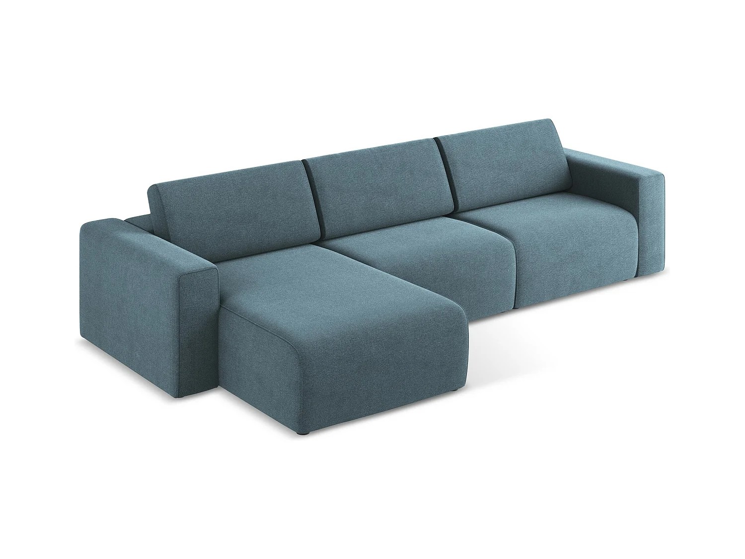 Canapé modulable d’angle M gauche en Strukturstoff - bleu clair - KALEA