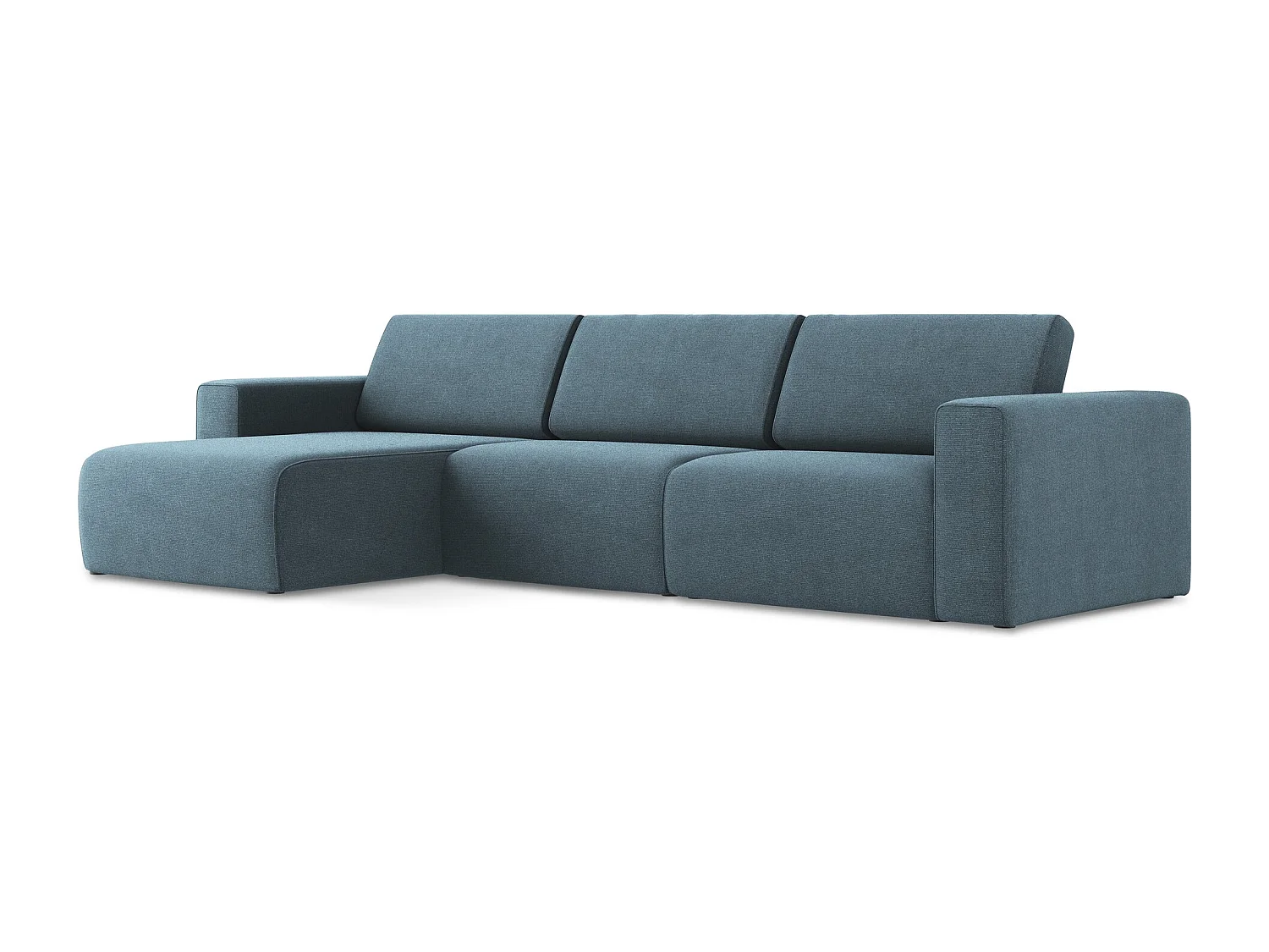 Modulares Ecks Sofa M links - Links - Strukturstoff - Hellblau - KALEA