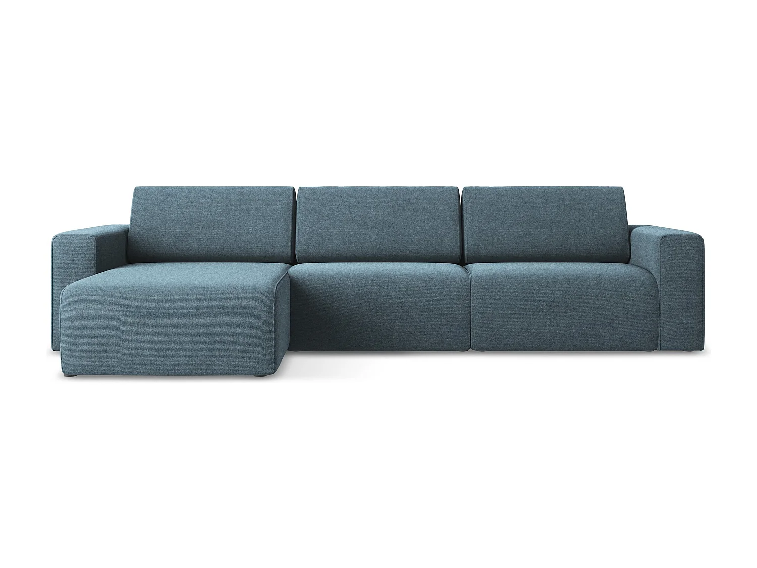 Modulares Ecks Sofa M links - Links - Strukturstoff - Hellblau - KALEA