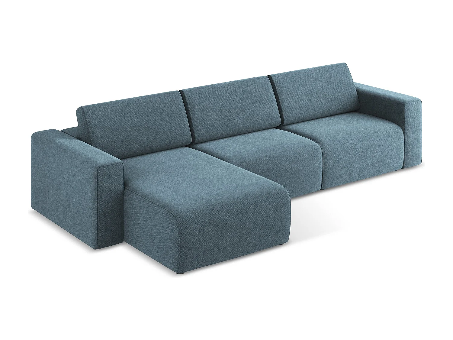 Modulares Ecks Sofa M links - Links - Strukturstoff - Hellblau - KALEA