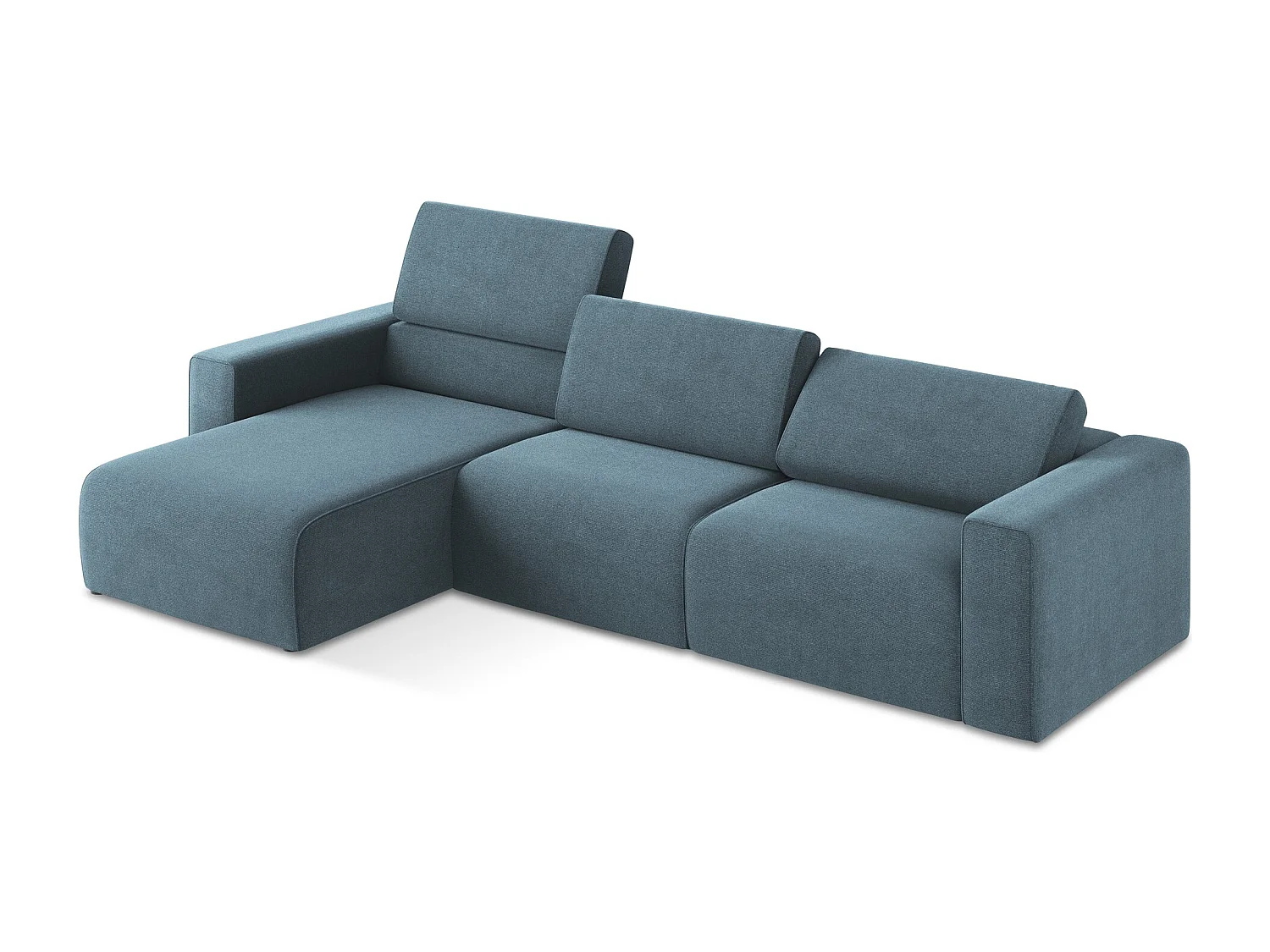 Modulares Ecks Sofa M links - Links - Strukturstoff - Hellblau - KALEA