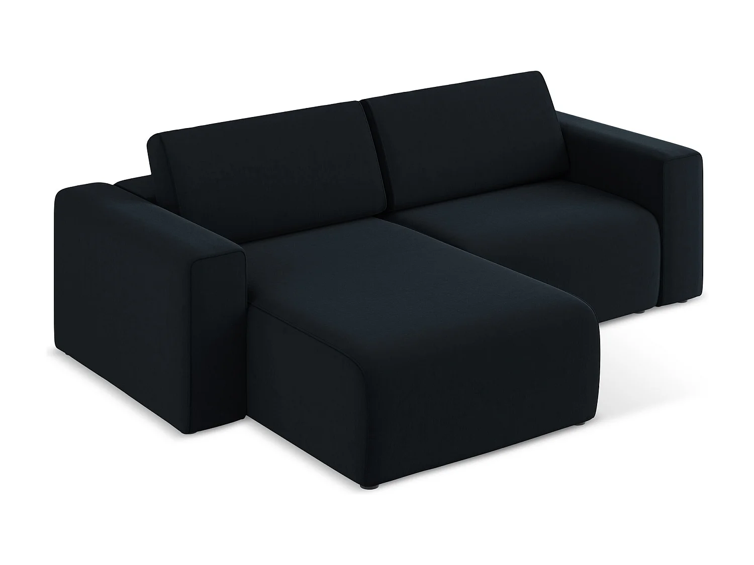 3-Sitzer Modulares Ecksofa - Ecke Links - Samt - Königsblau - KALEA