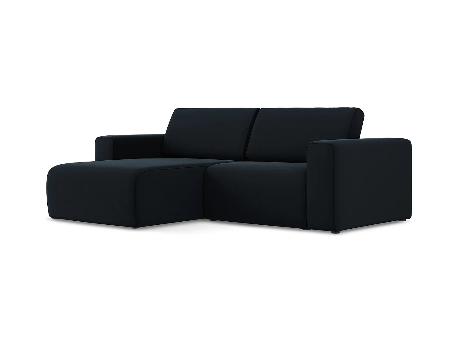 3-Sitzer Modulares Ecksofa - Ecke Links - Samt - Königsblau - KALEA