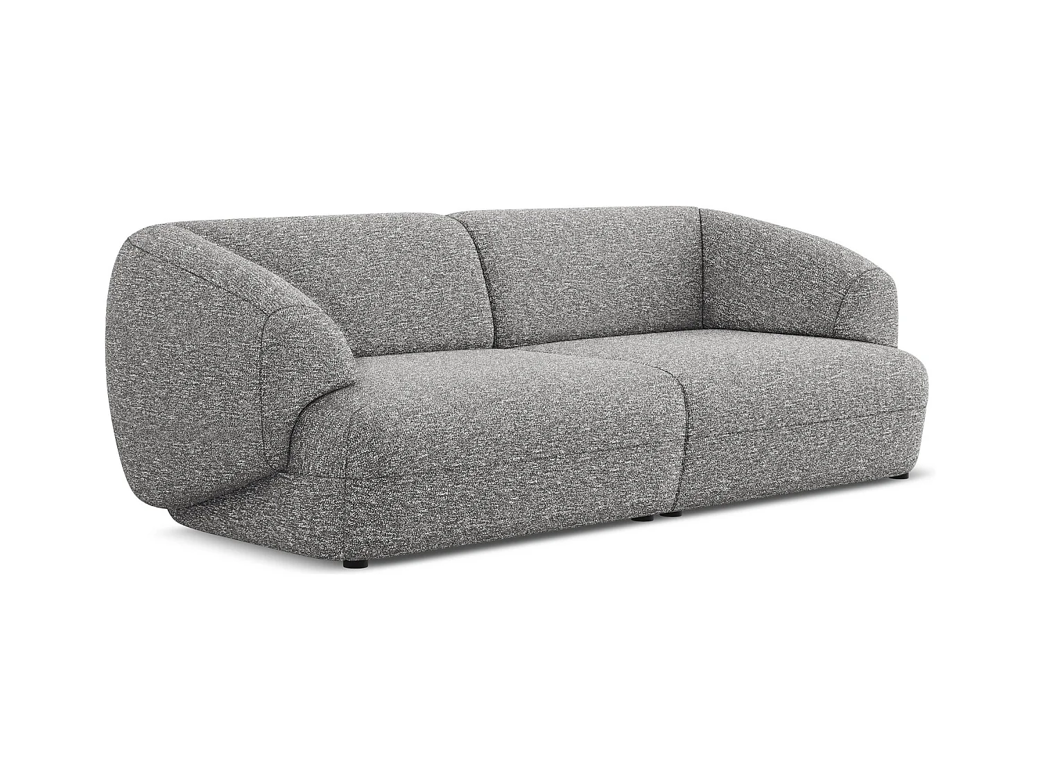 Canapé modulable 4 places en Strukturstoff - gris clair - MOANA