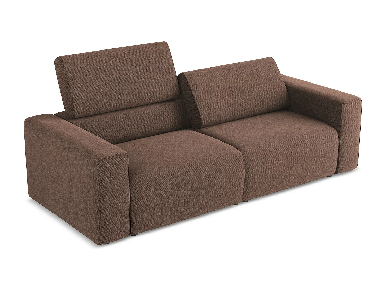 Modulares 3-Sitzer Sofa - - Strukturstoff - Puderrosa - KALEA