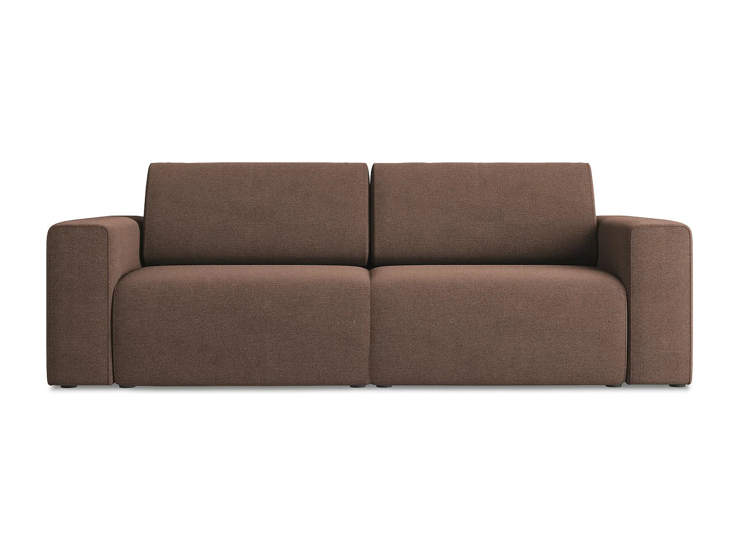 Driezits modulaire bank van poederroze textuurstof - KALEA