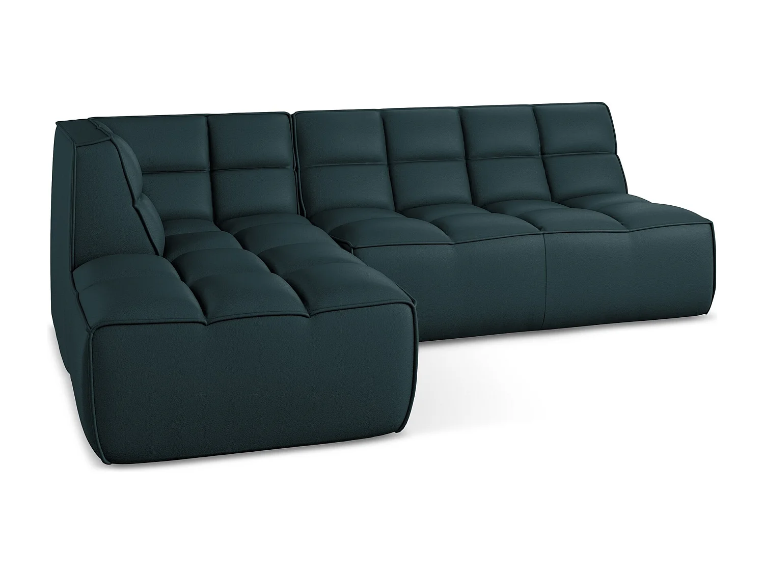 Modulares Ecksofa M Beidseitig - Reversibel - Kunstleder - Marine - KALAI
