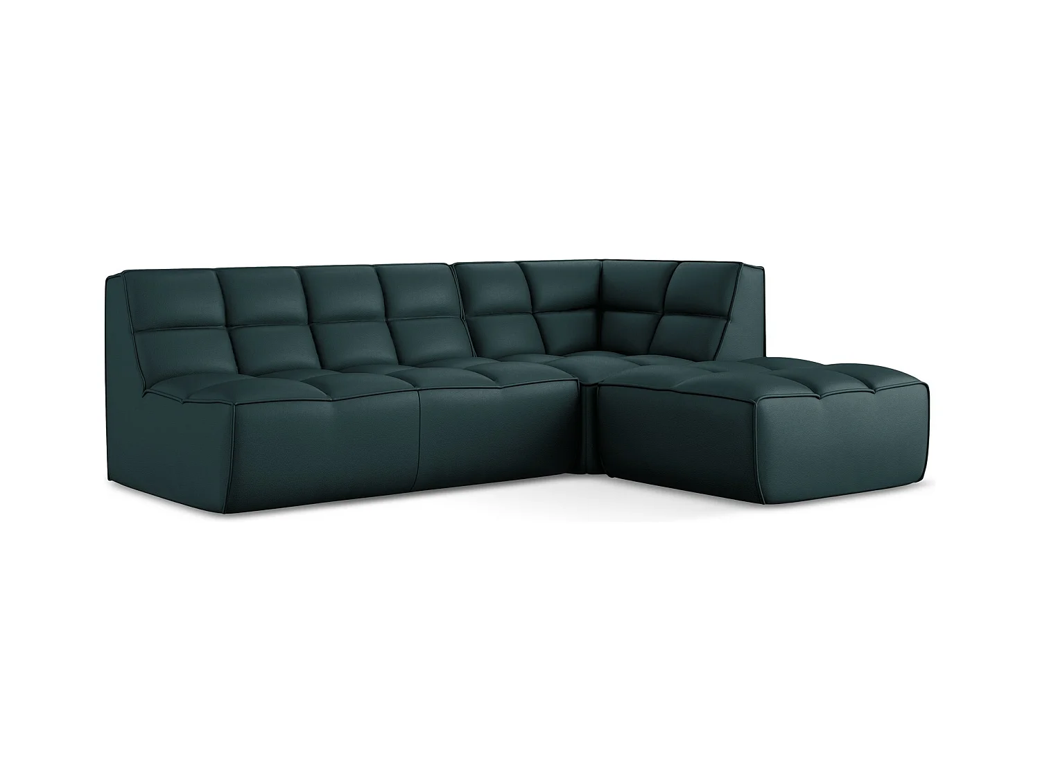 Canapé d'angle modulaire M reversible en Cuir artificiel - marin - KALAI