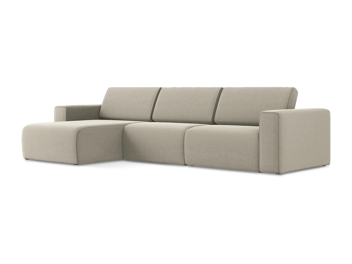 Modulares Ecks Sofa M links - Links - Samt - Perle - KALEA
