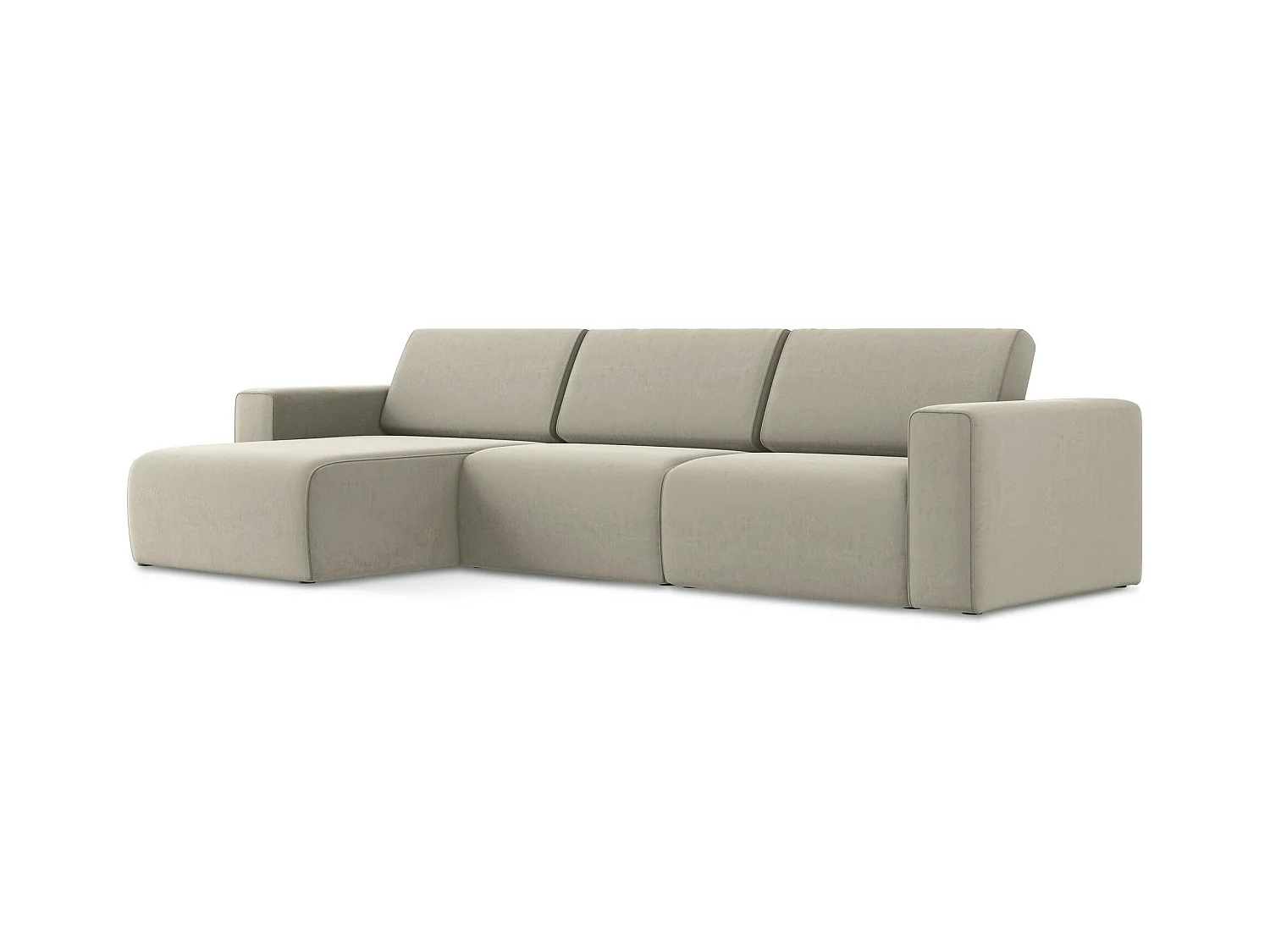 Modulares Ecks Sofa M links - Links - Samt - Perle - KALEA