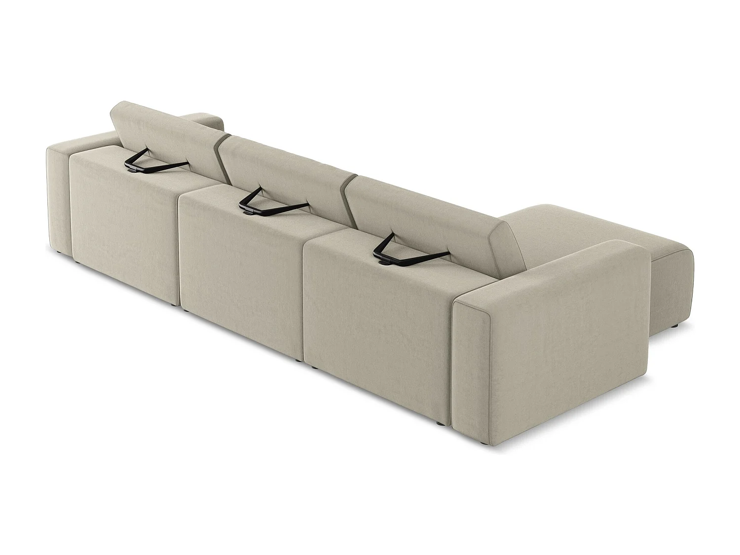 Modulaire hoekbank M links van parel velours - KALEA