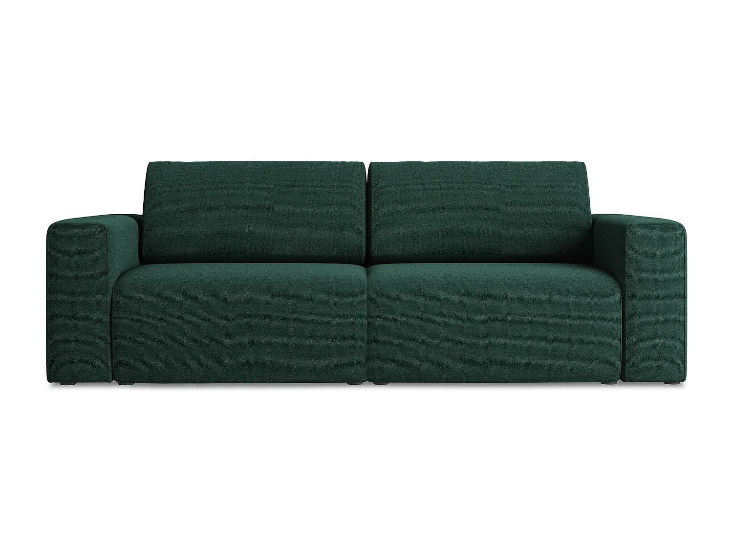 Driezits modulaire bank van flessengroen textuurstof - KALEA