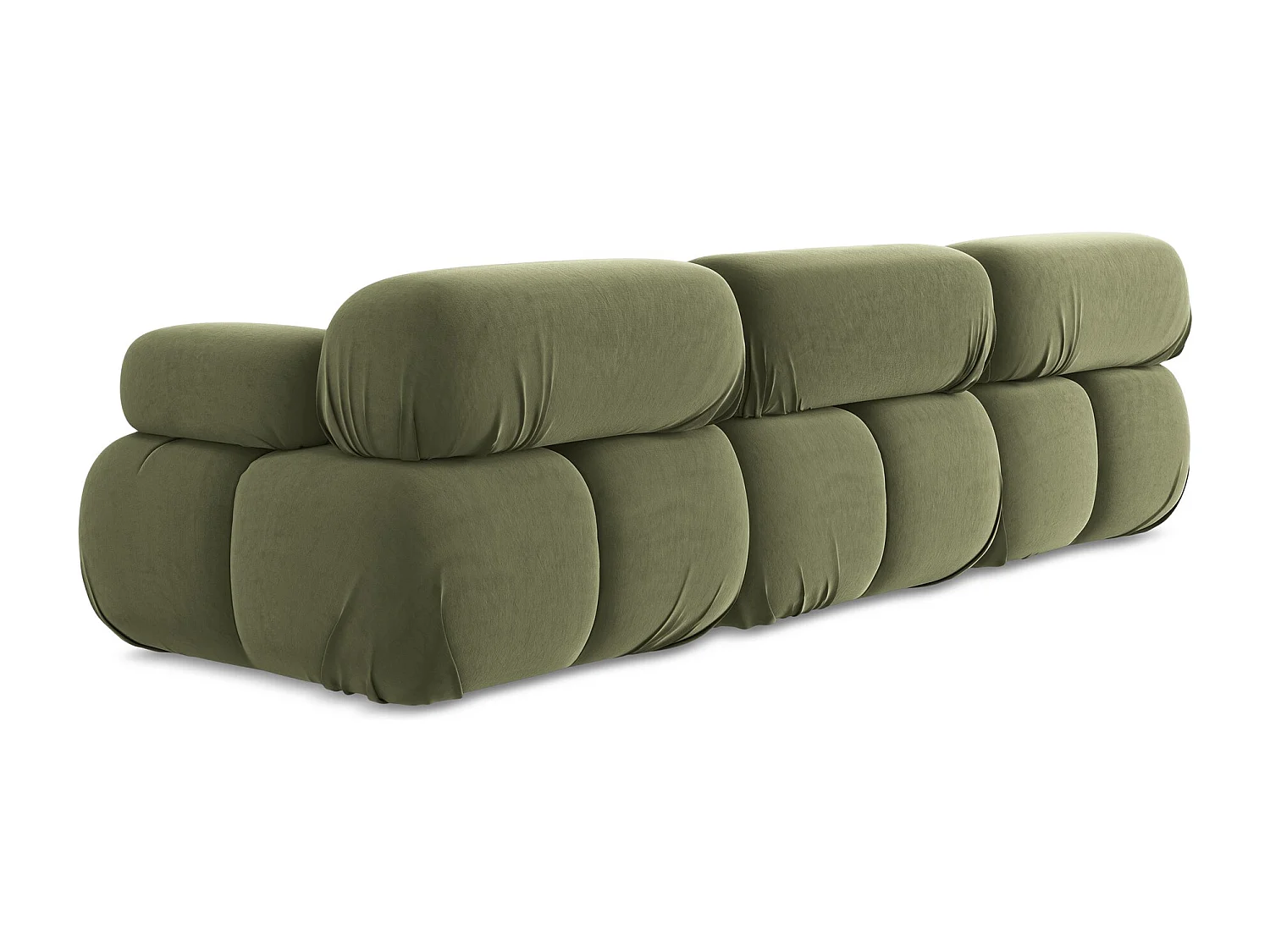 Modulares 3-Sitzer Sofa - - Samt - Olive - LOKUA