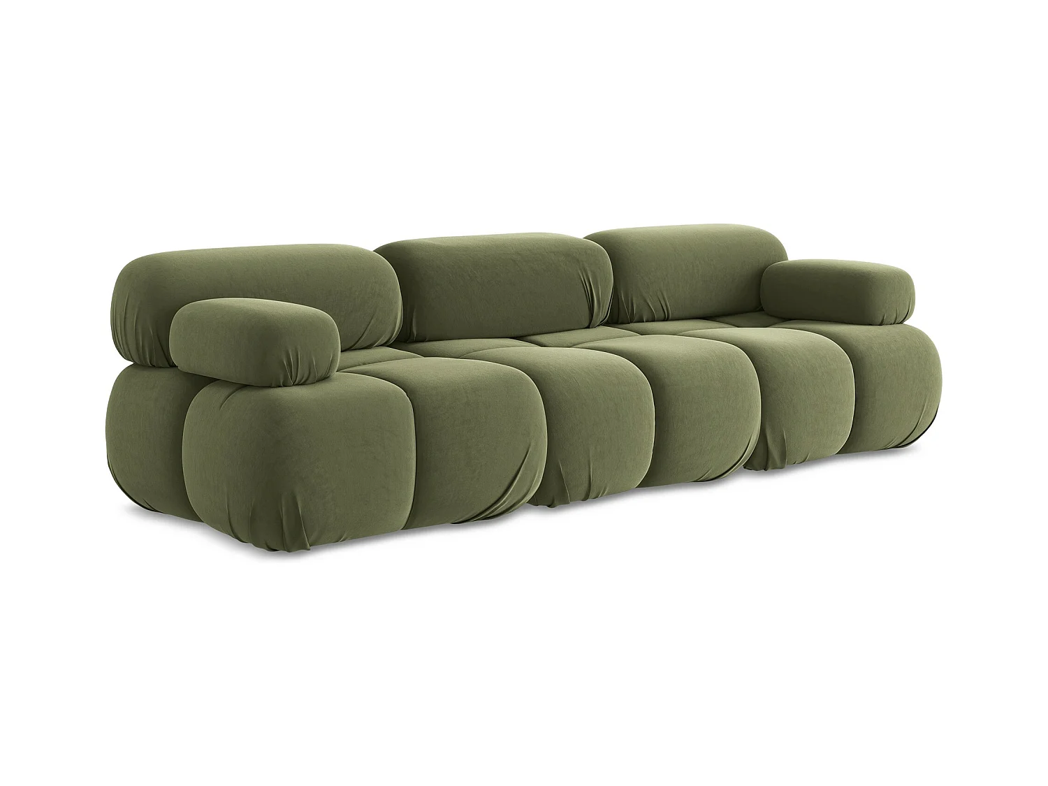 Canapé modulable 3 places en Samt - olive - LOKUA