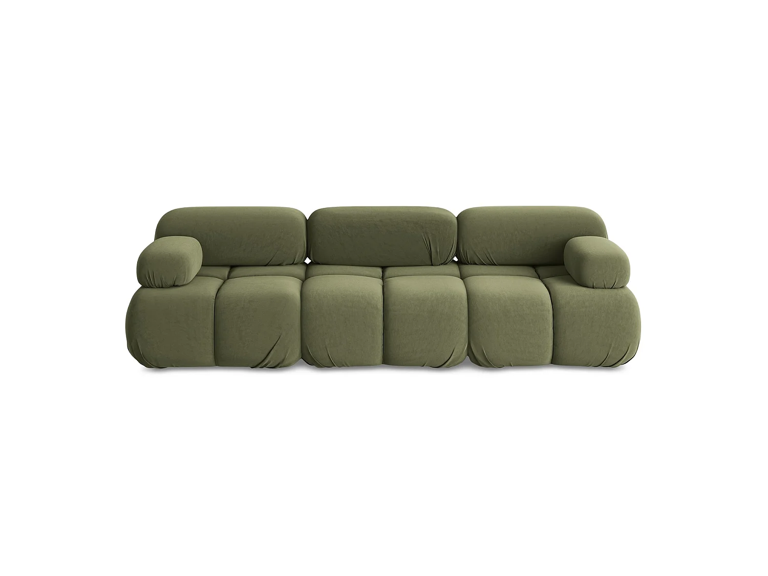 Modulares 3-Sitzer Sofa - - Samt - Olive - SANREMO