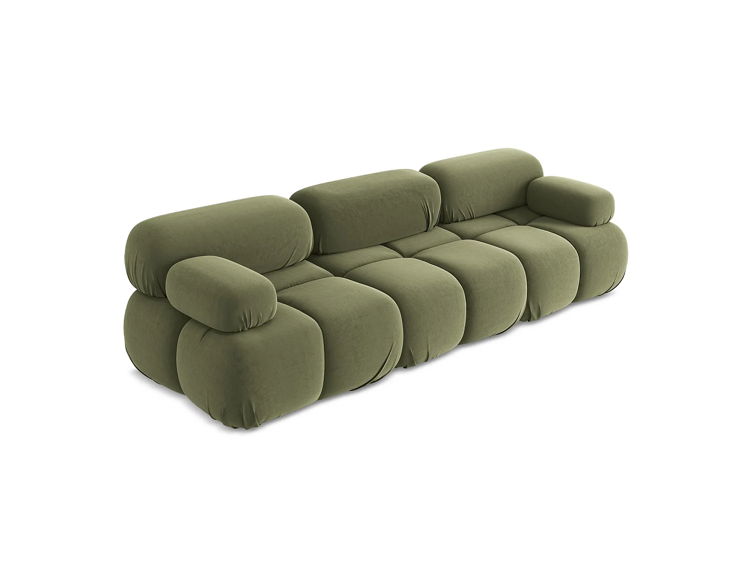 Modulares 3-Sitzer Sofa - - Samt - Olive - SANREMO