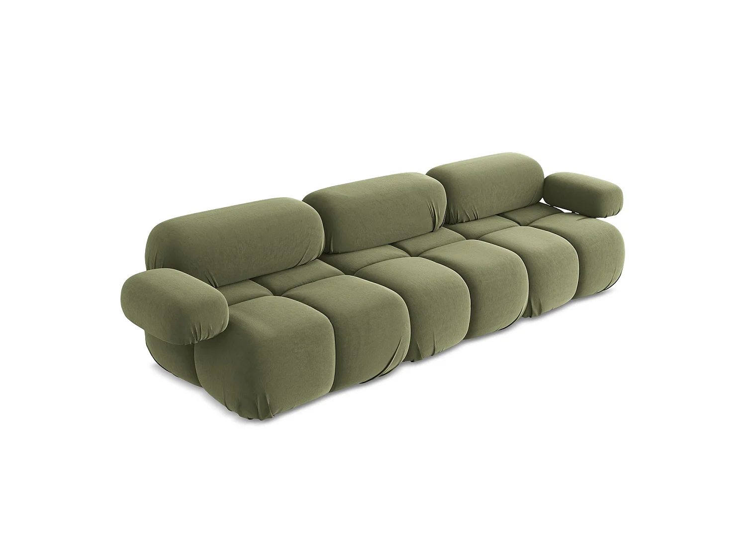 Modulares 3-Sitzer Sofa - - Samt - Olive - SANREMO