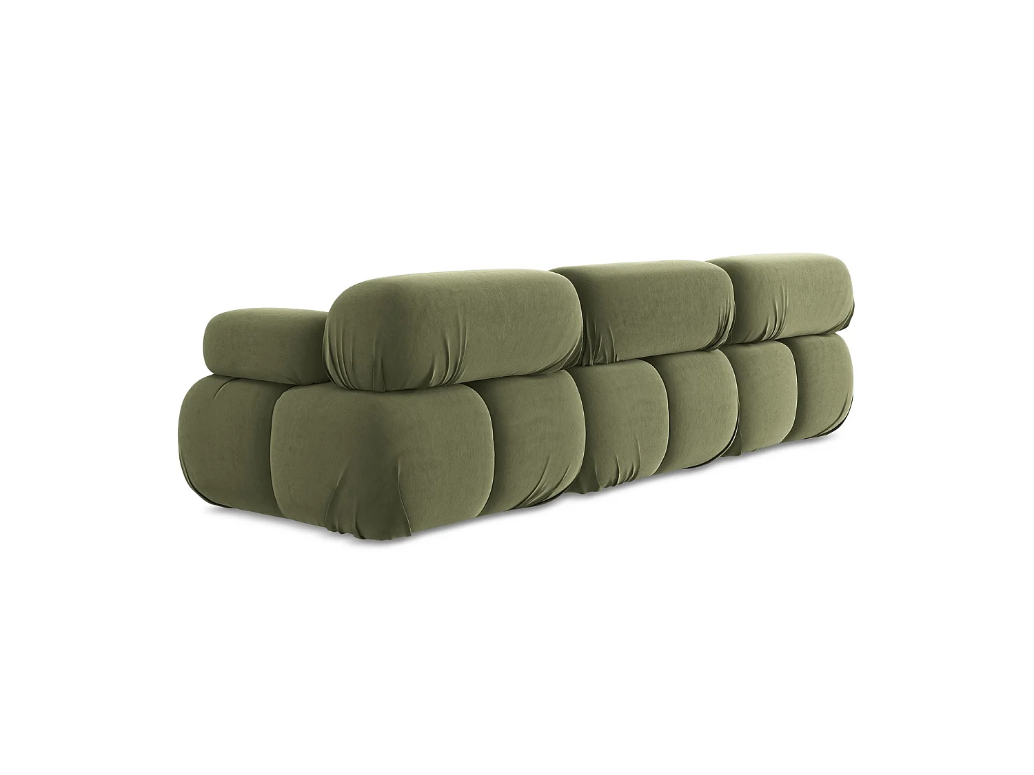 Modulares 3-Sitzer Sofa - - Samt - Olive - SANREMO