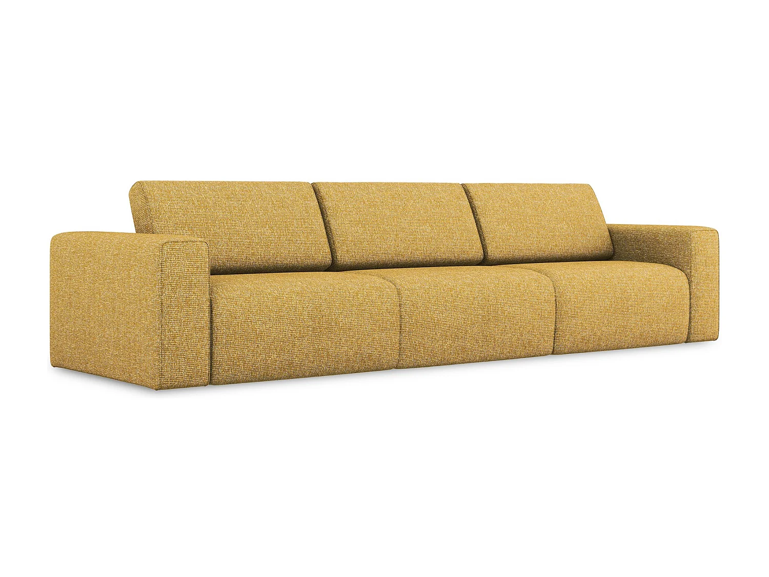 Canapé modulable 4 places en Strukturstoff - moutarde - KALEA