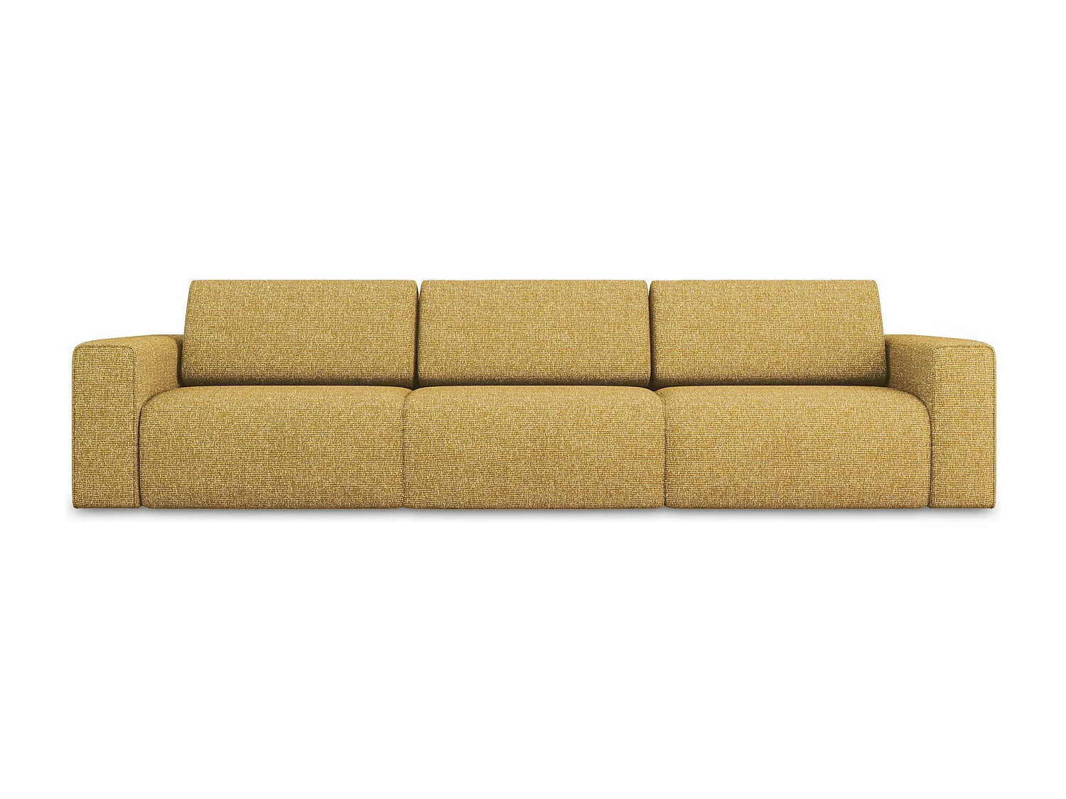 Canapé modulable 4 places en Strukturstoff - moutarde - KALEA