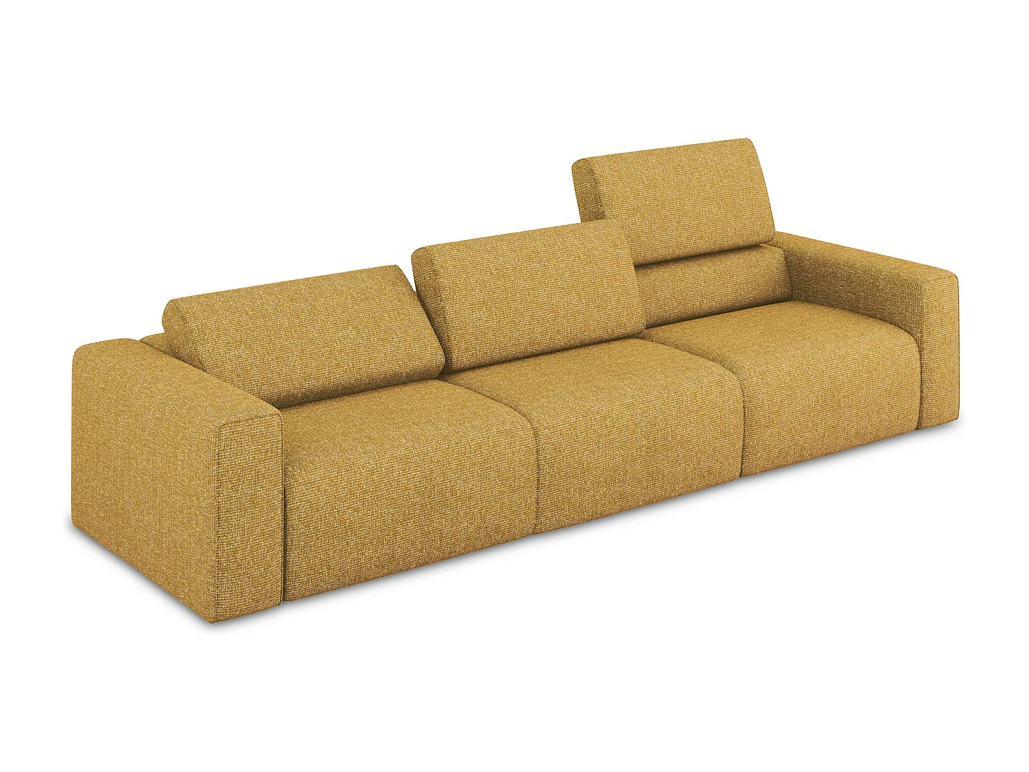 Canapé modulable 4 places en Strukturstoff - moutarde - KALEA