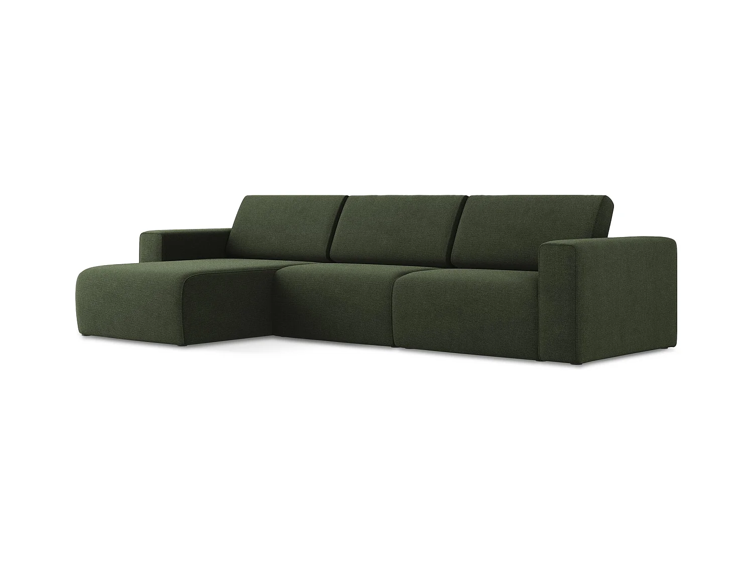 Modulares Ecks Sofa M links - Links - Strukturstoff - Olive - KALEA