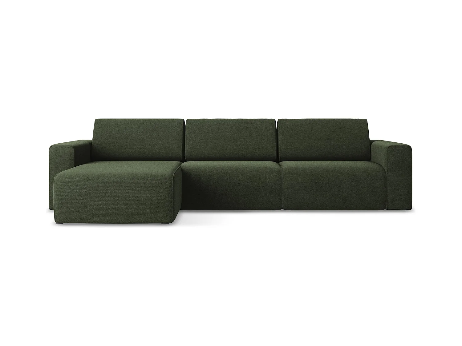 Canapé modulable d’angle M gauche en Strukturstoff - olive - KALEA