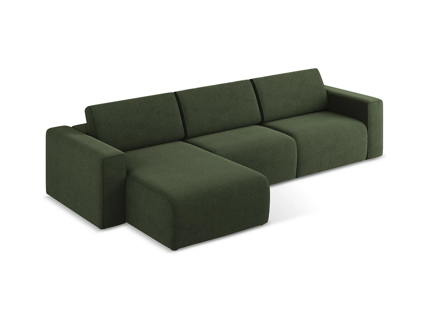 Canapé modulable d’angle M gauche en Strukturstoff - olive - KALEA