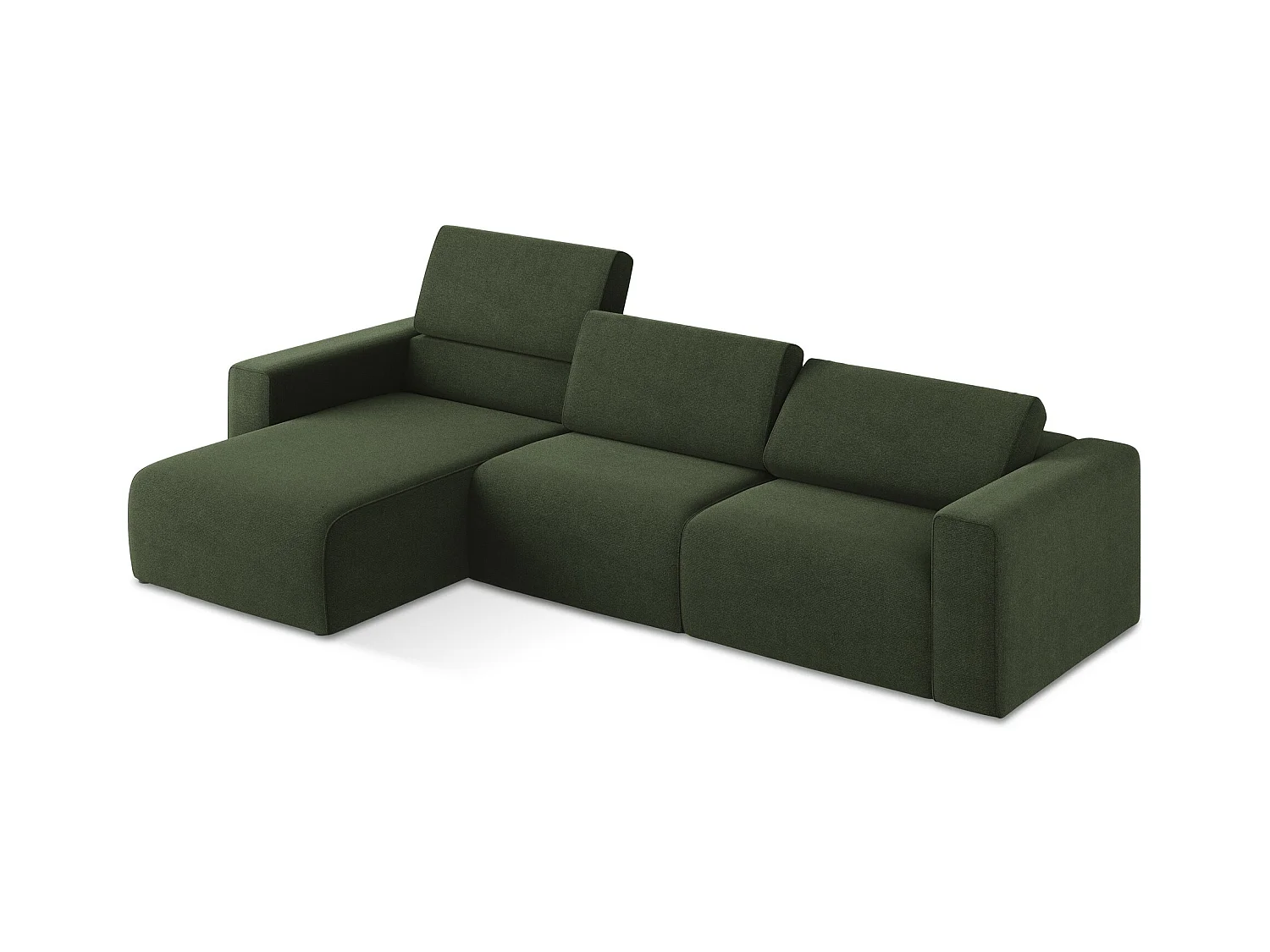 Canapé modulable d’angle M gauche en Strukturstoff - olive - KALEA