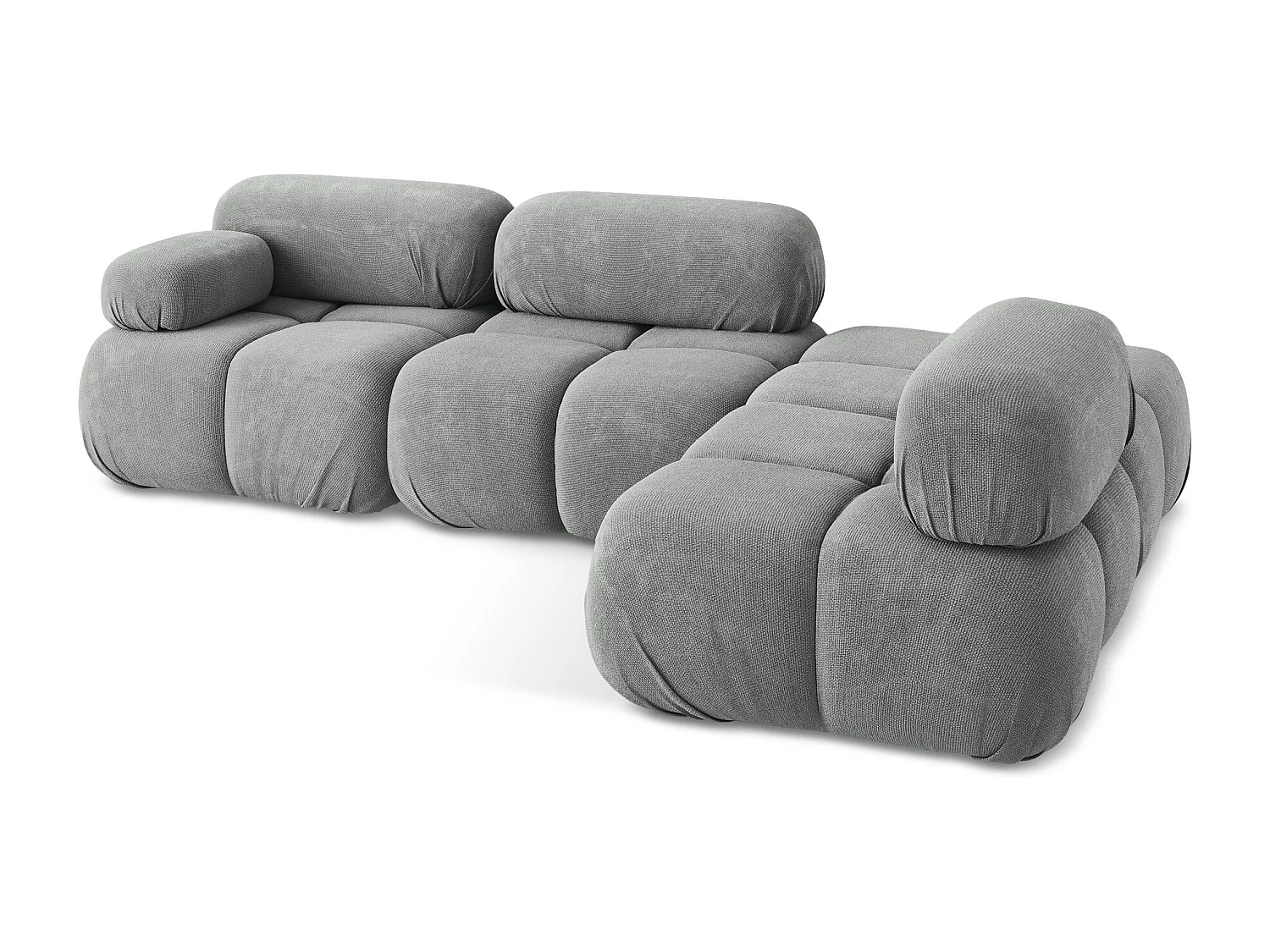 Modulaire hoekbank rechts van grijs chenille stof - LOKUA