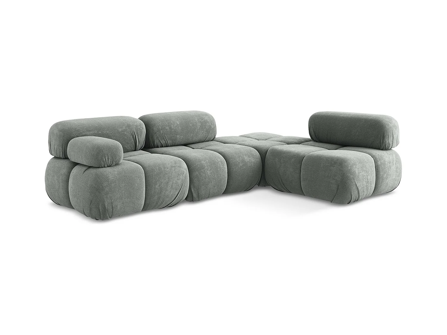 3-Sitzer Modulares Ecksofa - Ecke Rechts - Chenille - Grau - LOKUA