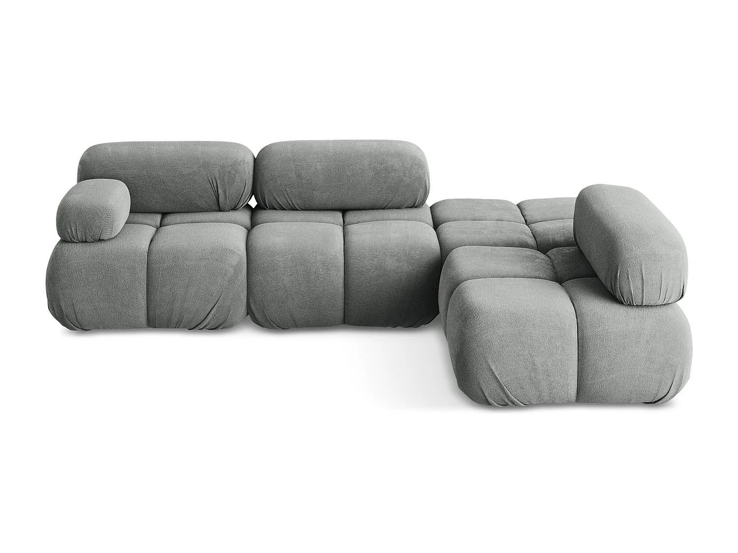 Canapé d'angle modulaire droit en Chenille - gris - LOKUA