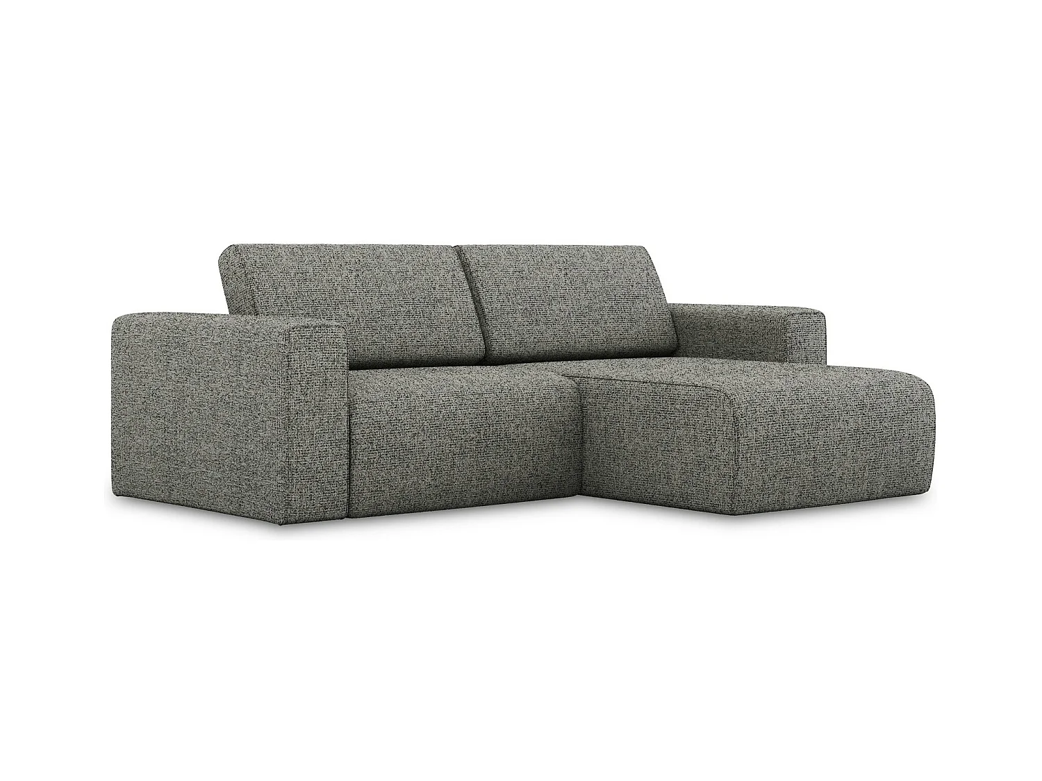 3-Sitzer Modulares Ecksofa - Ecke Rechts - Strukturstoff - Stahl - KALEA