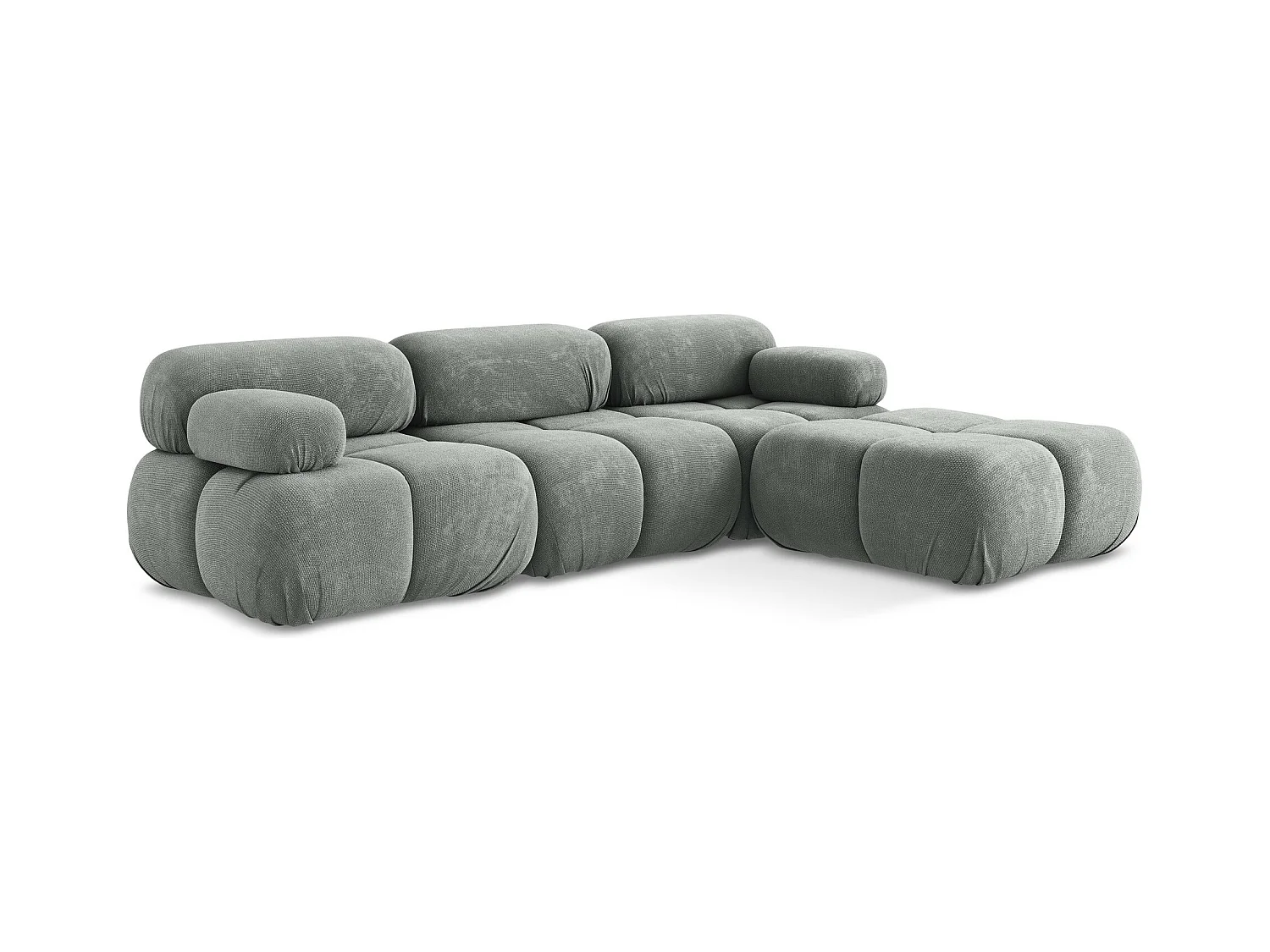 Omkeerbare modulaire hoekbank van grijs chenille stof - LOKUA