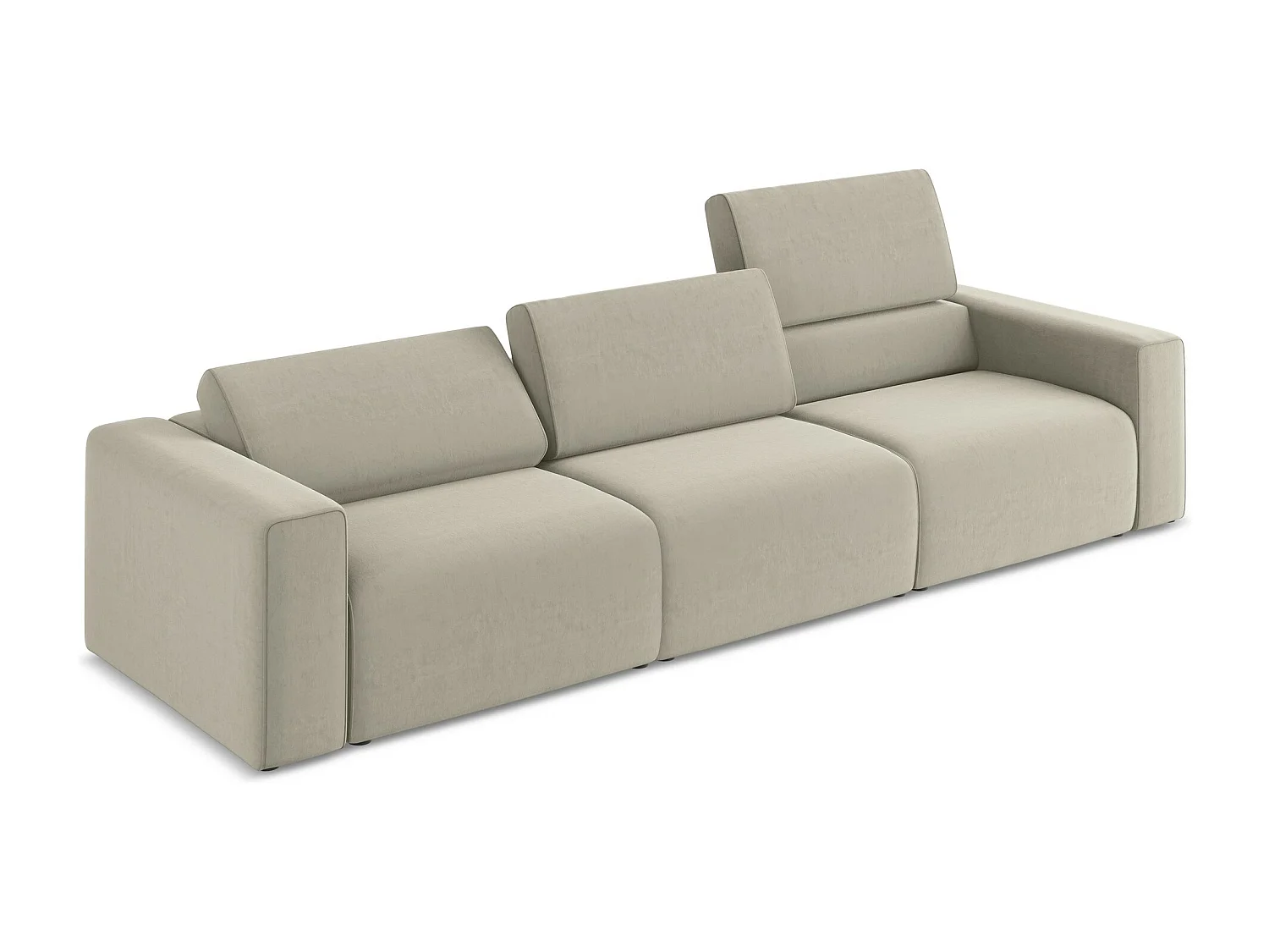 Vierzits modulaire bank van parel velours - KALEA