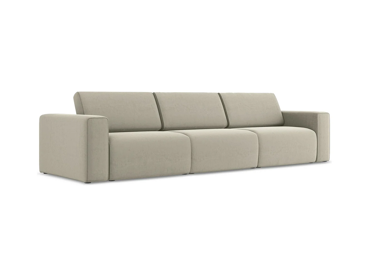 Canapé modulable 4 places en Samt - perle - KALEA