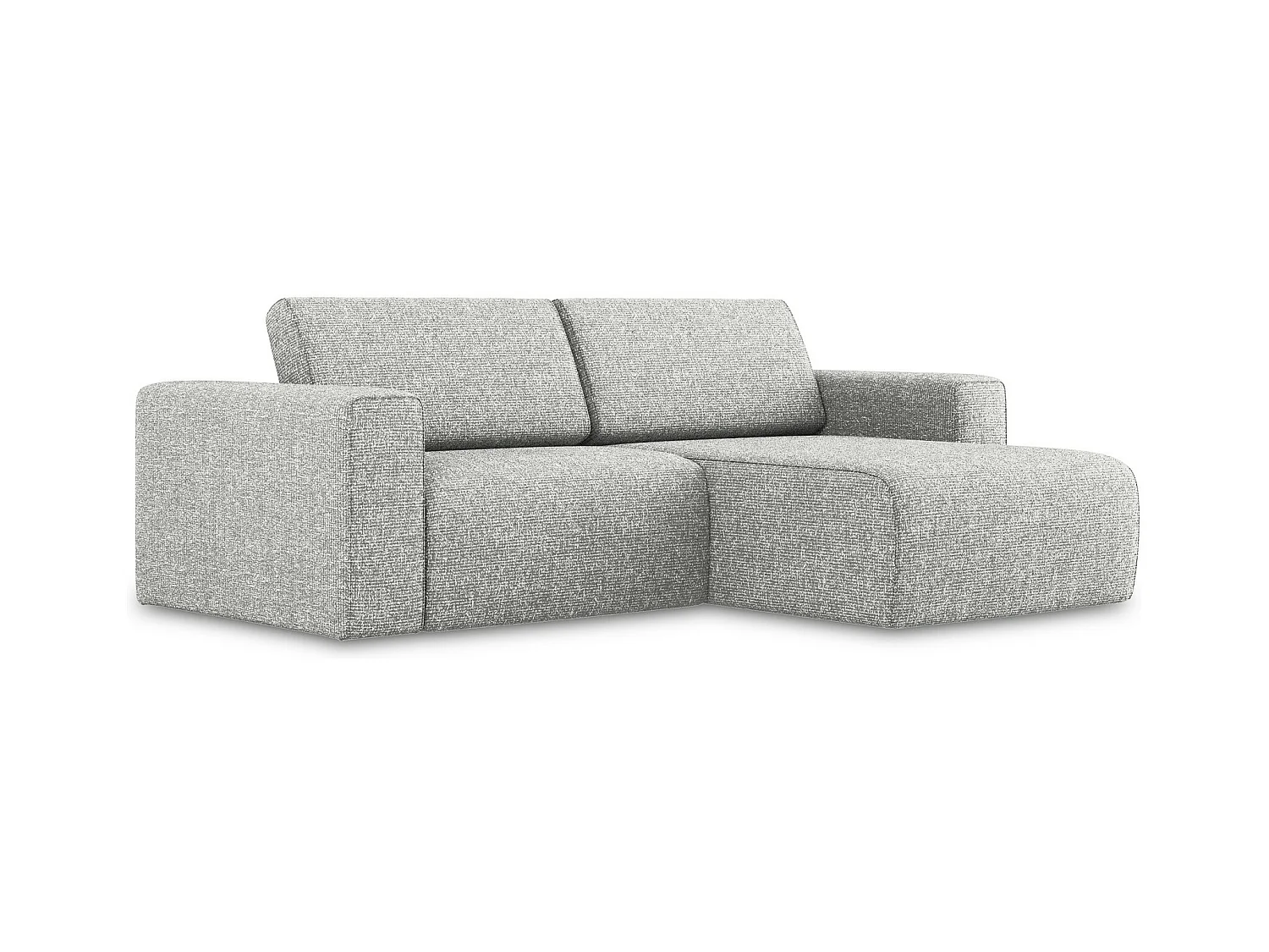 3-Sitzer Modulares Ecksofa - Ecke Rechts - Strukturstoff - Silber - KALEA