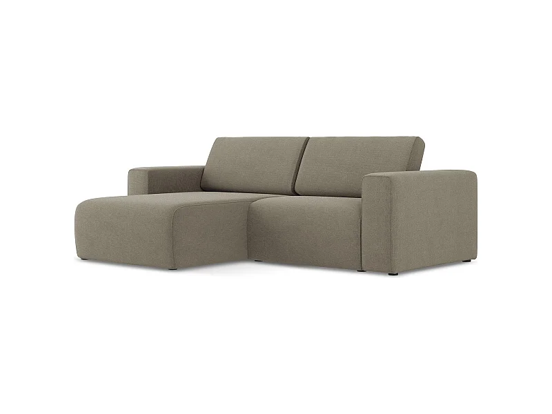 Narożnik lewostronny - z tkaniny strukturalnej - ciemny beż - KALEA