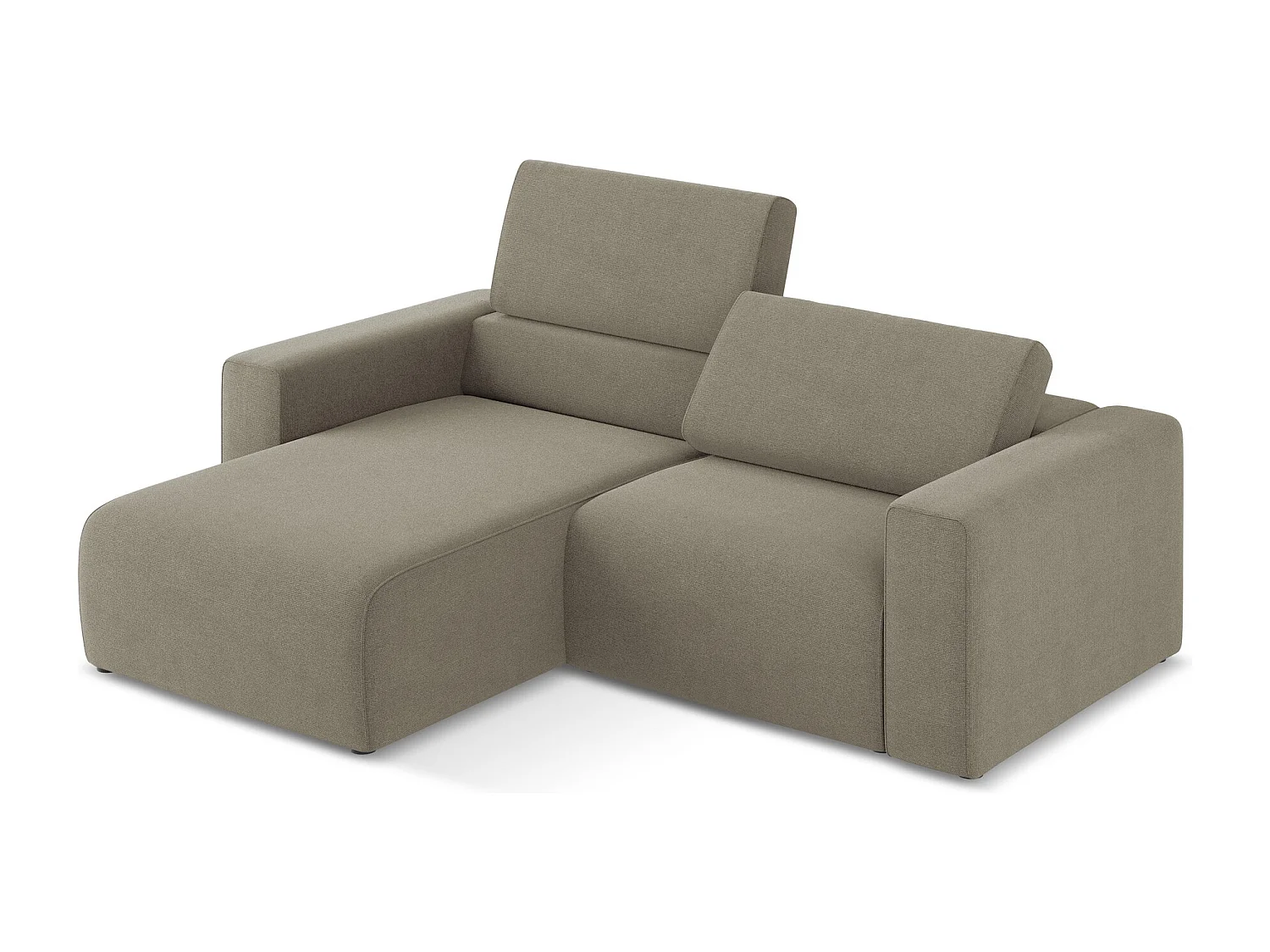 Canapé modulable d’angle S gauche - en Strukturstoff - beige foncé - KALEA