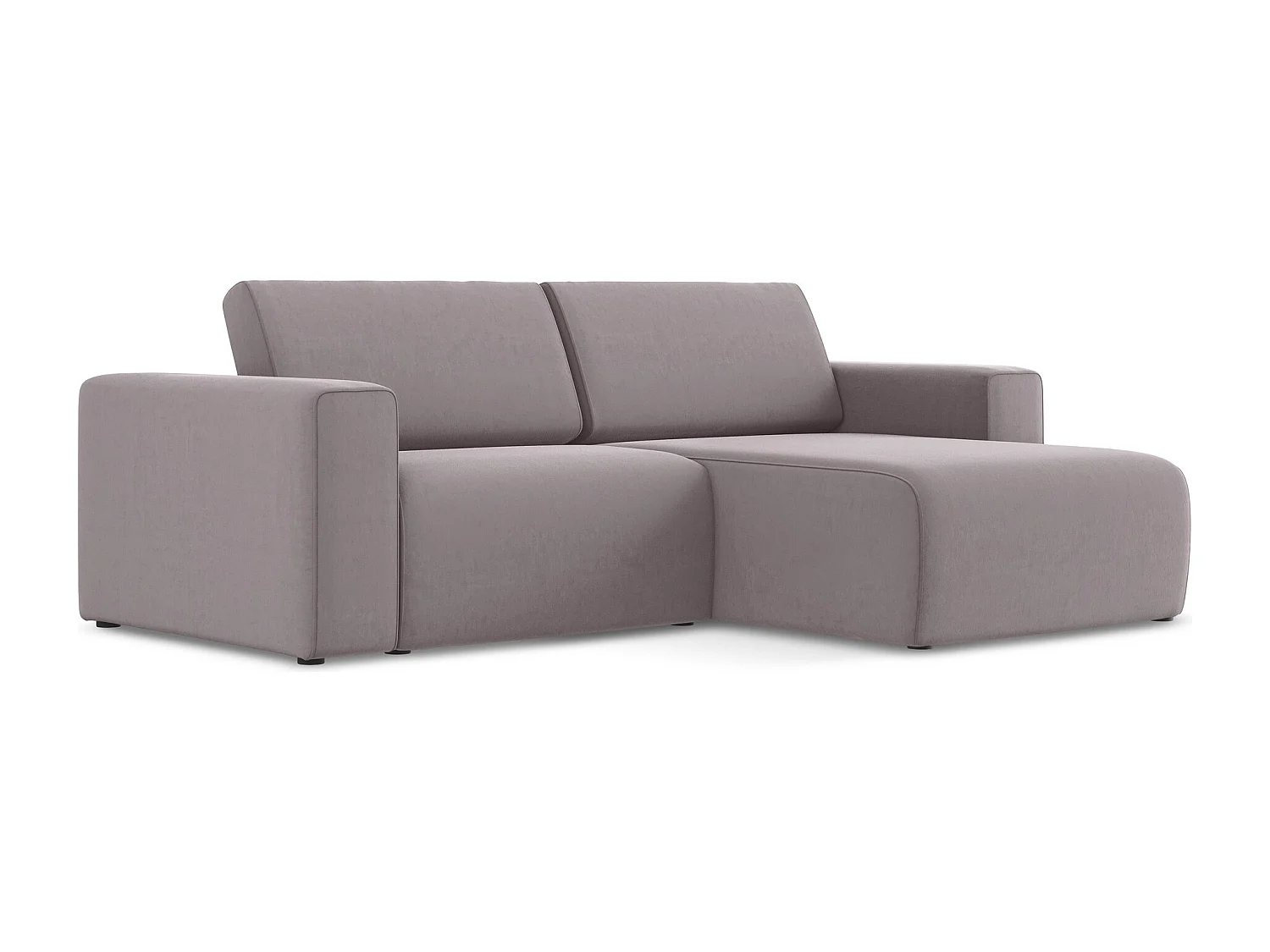3-Sitzer Modulares Ecksofa - Ecke Rechts - Samt - Lavendel - KALEA