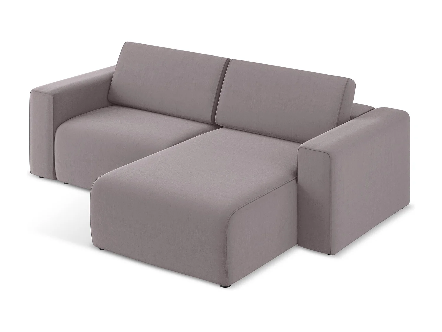 3-Sitzer Modulares Ecksofa - Ecke Rechts - Samt - Lavendel - KALEA