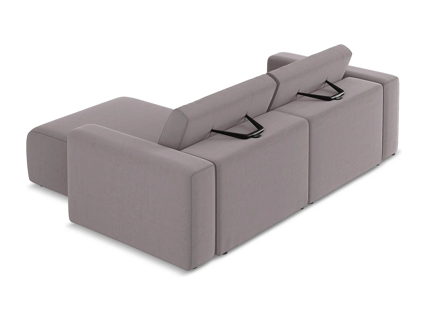 3-Sitzer Modulares Ecksofa - Ecke Rechts - Samt - Lavendel - KALEA