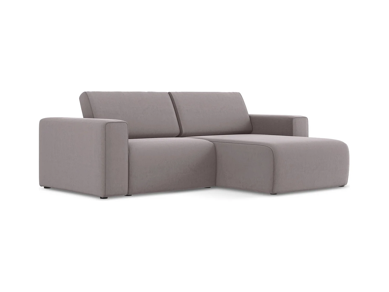 3-Sitzer Modulares Ecksofa - Ecke Rechts - Samt - Lavendel - KALEA