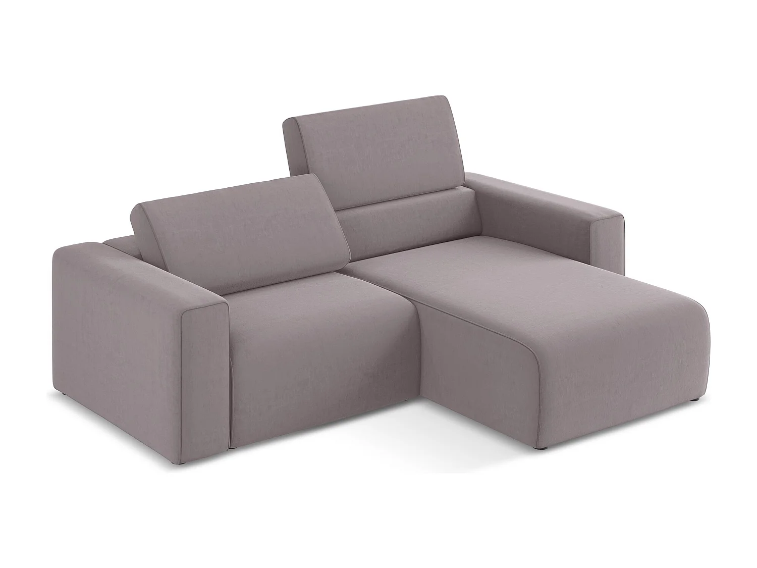 Modulaire hoekbank rechts van lavendel velours - KALEA